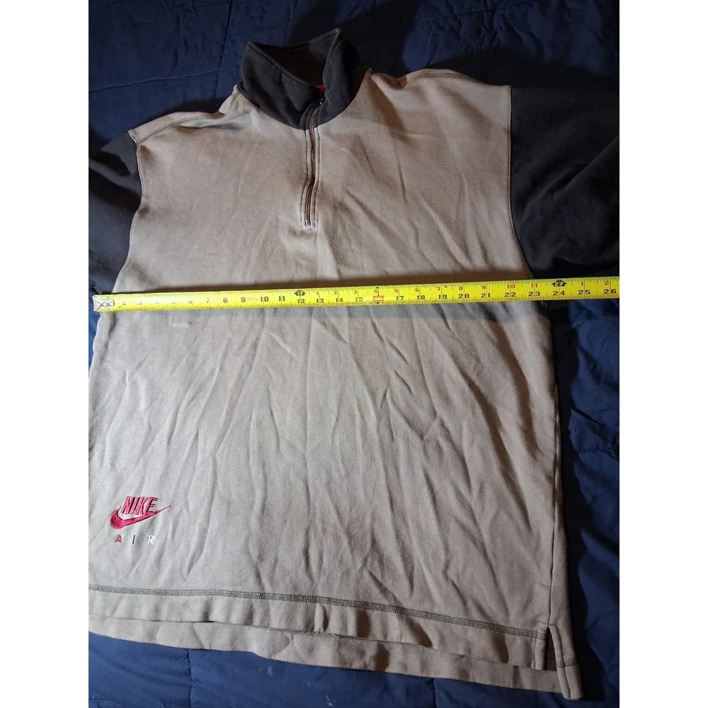 Vintage 90s Nike 1/2 Zip‎ Pullover Mens Large Sweatshirt Brown Black Long Sleeve